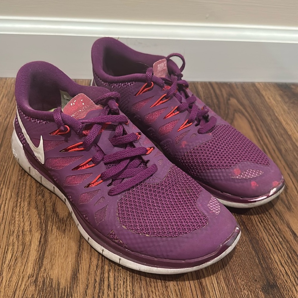 Nike Free 5.0 Purple Running Shoes Women's Size 8